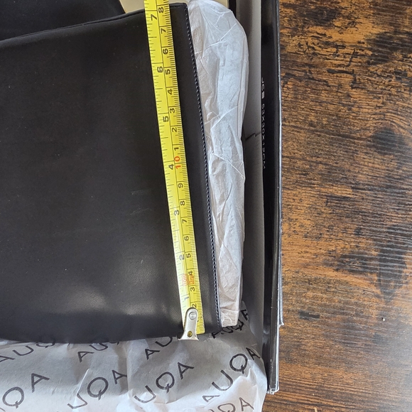 Aqua Black Heeled Boots with Metallic Accent - Picture 4 of 5